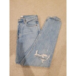 AGOLDE  Jamie High Rise Straight Leg Jean Denim Light Wash Women's 28x27